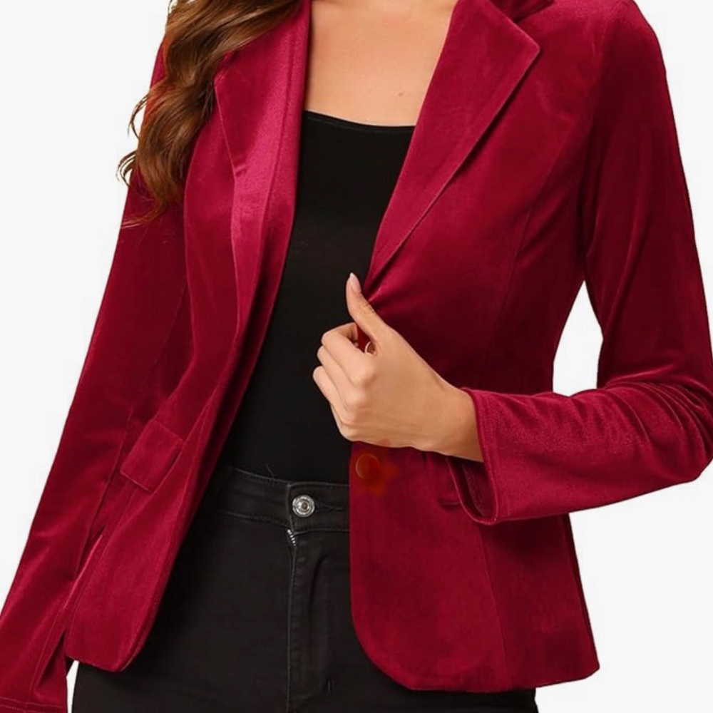 NWT Bloomchic Velvet Blazer Jacket Vine 20
